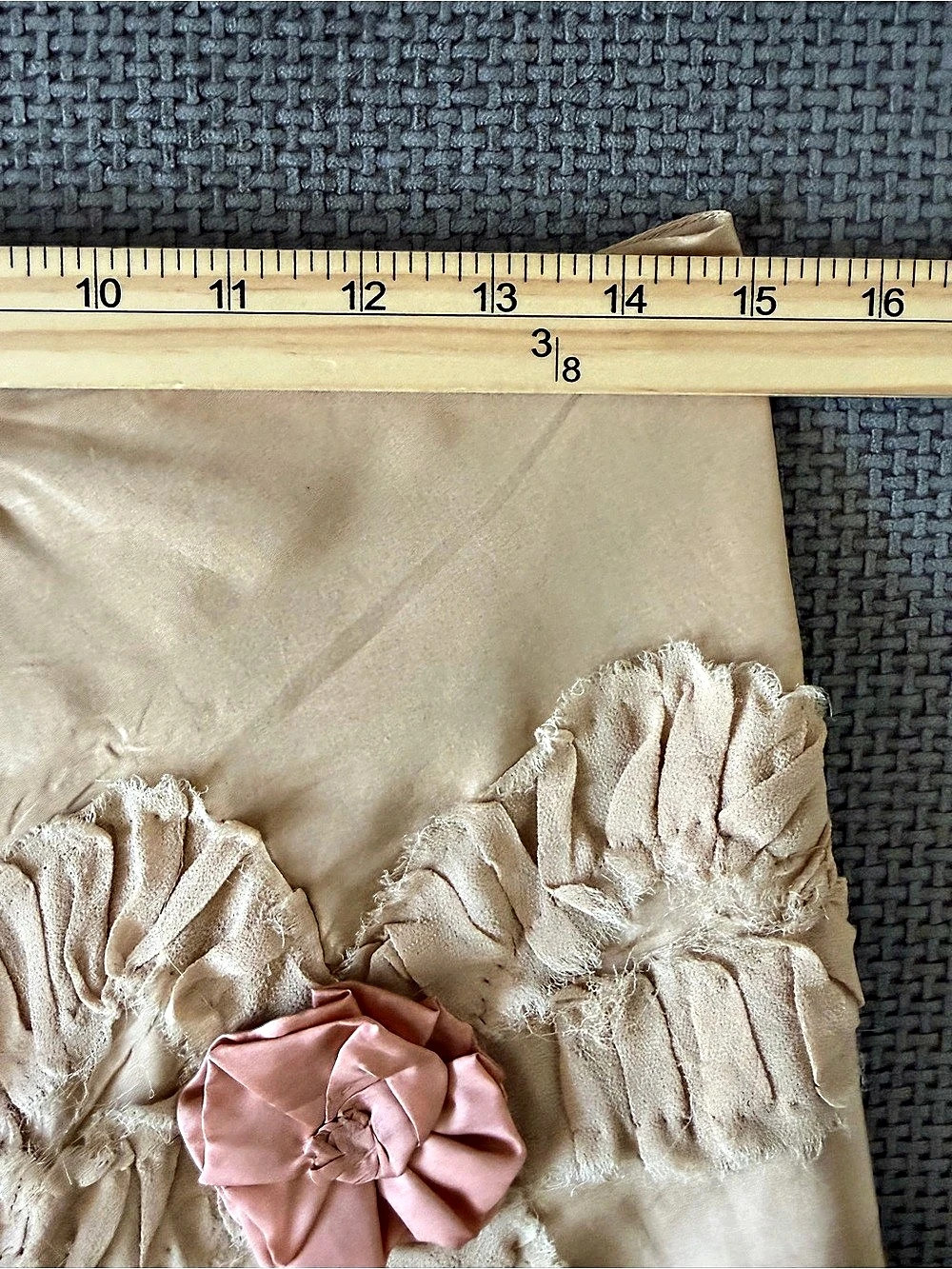 Tara Jarmon 100% Silk Asymmetric Midi Skirt Rosette Ribbon M Whimsygoth Romantic - Picture 9 of 16